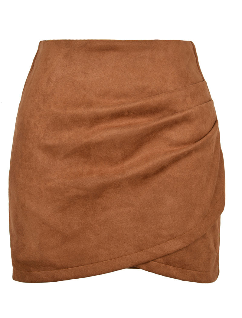 Draped Wrap Mini Skirt