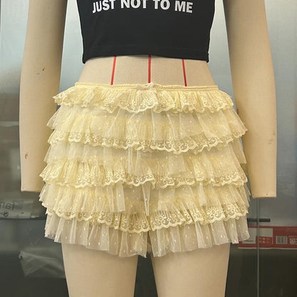 Layered Ruffle Lace Shorts