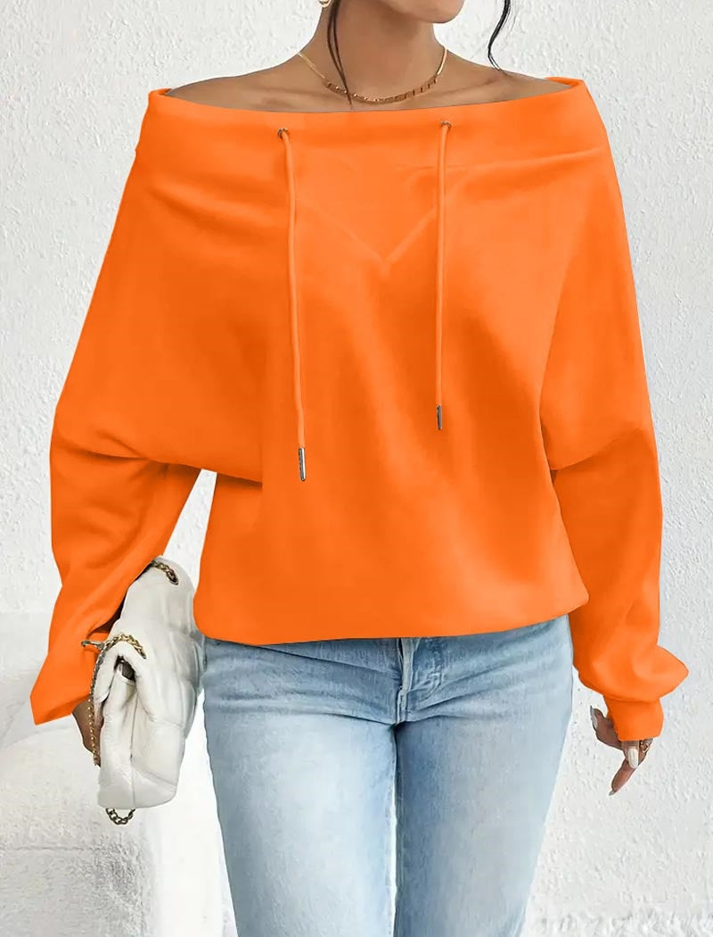 Off-Shoulder Drawstring Top