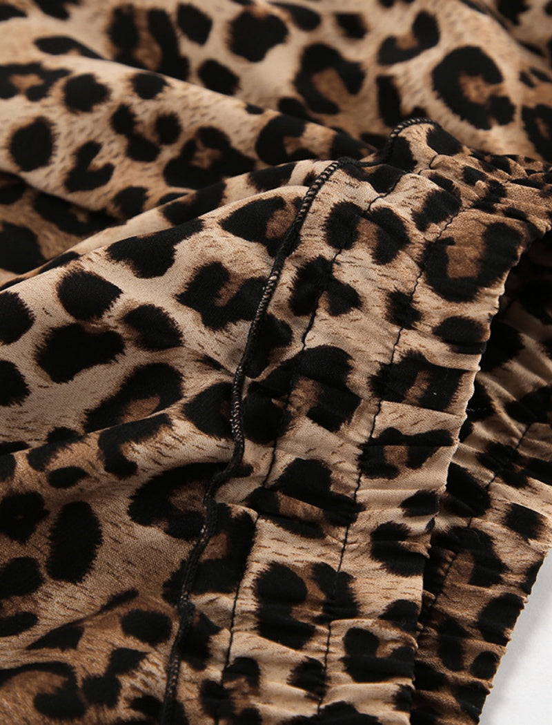 Leopard Print A-Line Mini Skirt