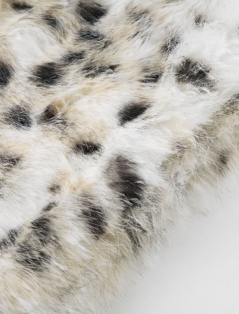 Leopard Fur Panel Mini Skirt