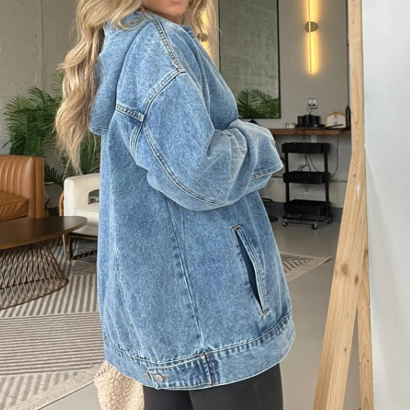 Oversized Denim Hoodie