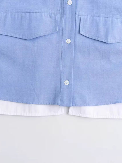 Solid Cropped Button-Up Top