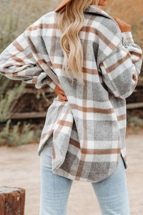 Plaid Button-Up Shacket