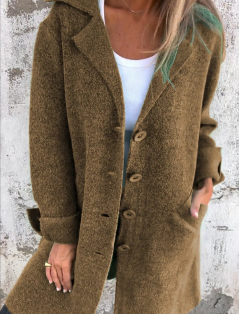 Button-Front Oversized Coat