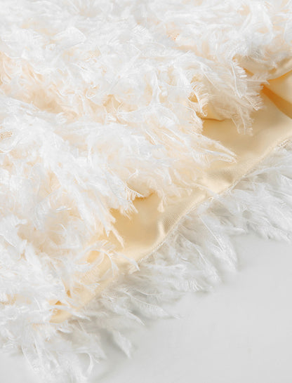 Solid Color Faux Fur Shorts