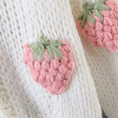 Strawberry Knit Oversized Cardigan