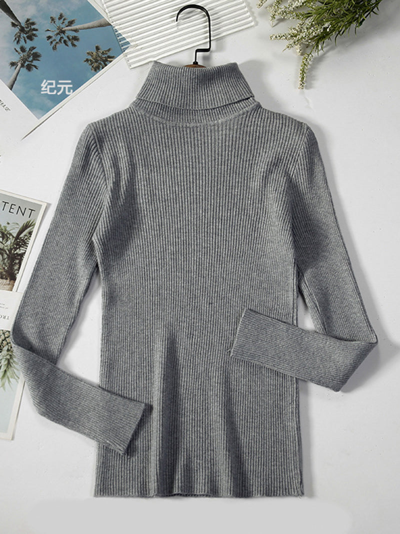 Classic Ribbed Turtleneck Top