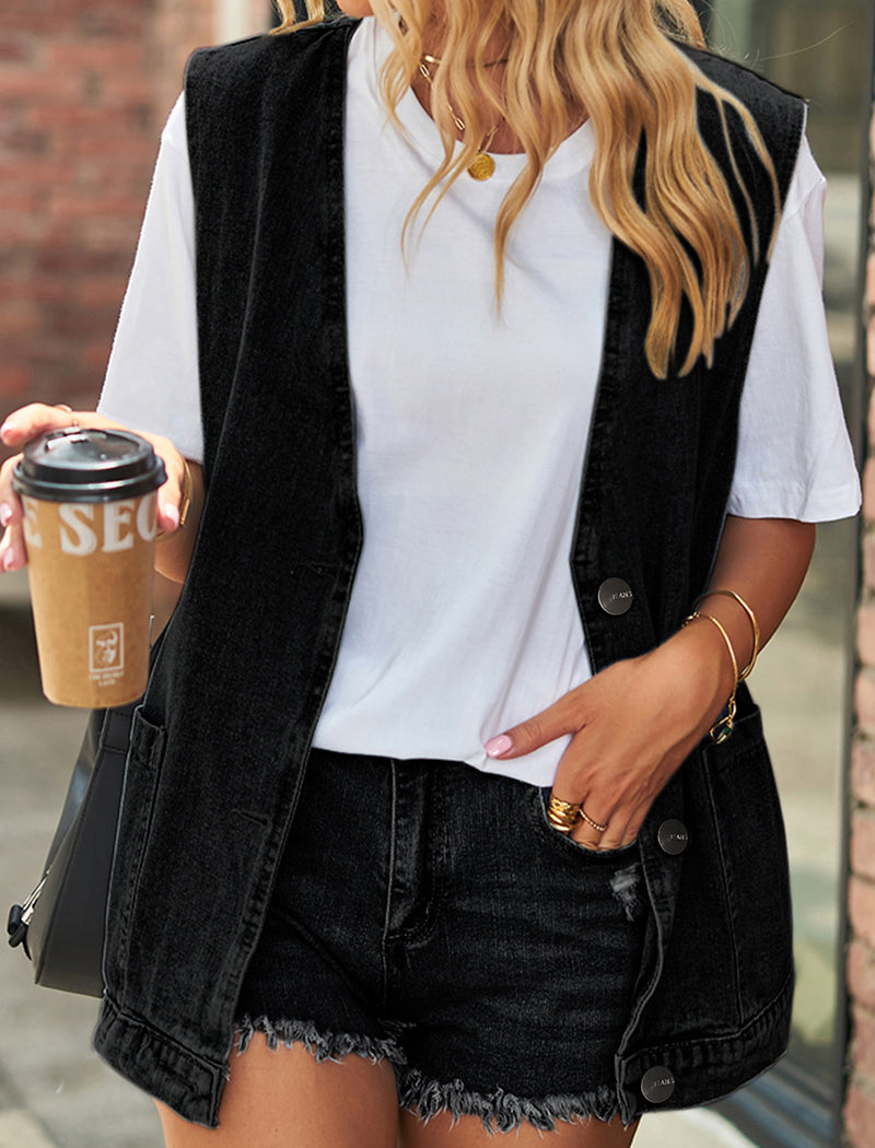 Sleeveless Denim Vest