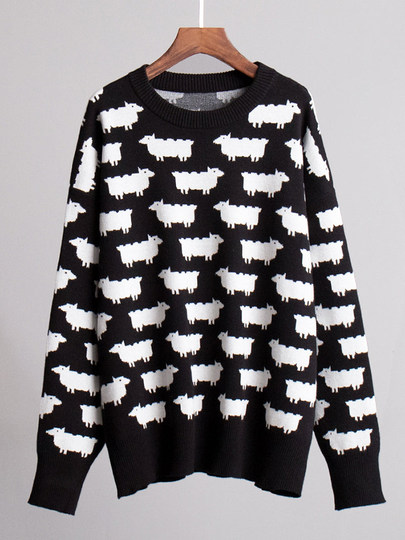 Animal Graphic Oversized Sweater