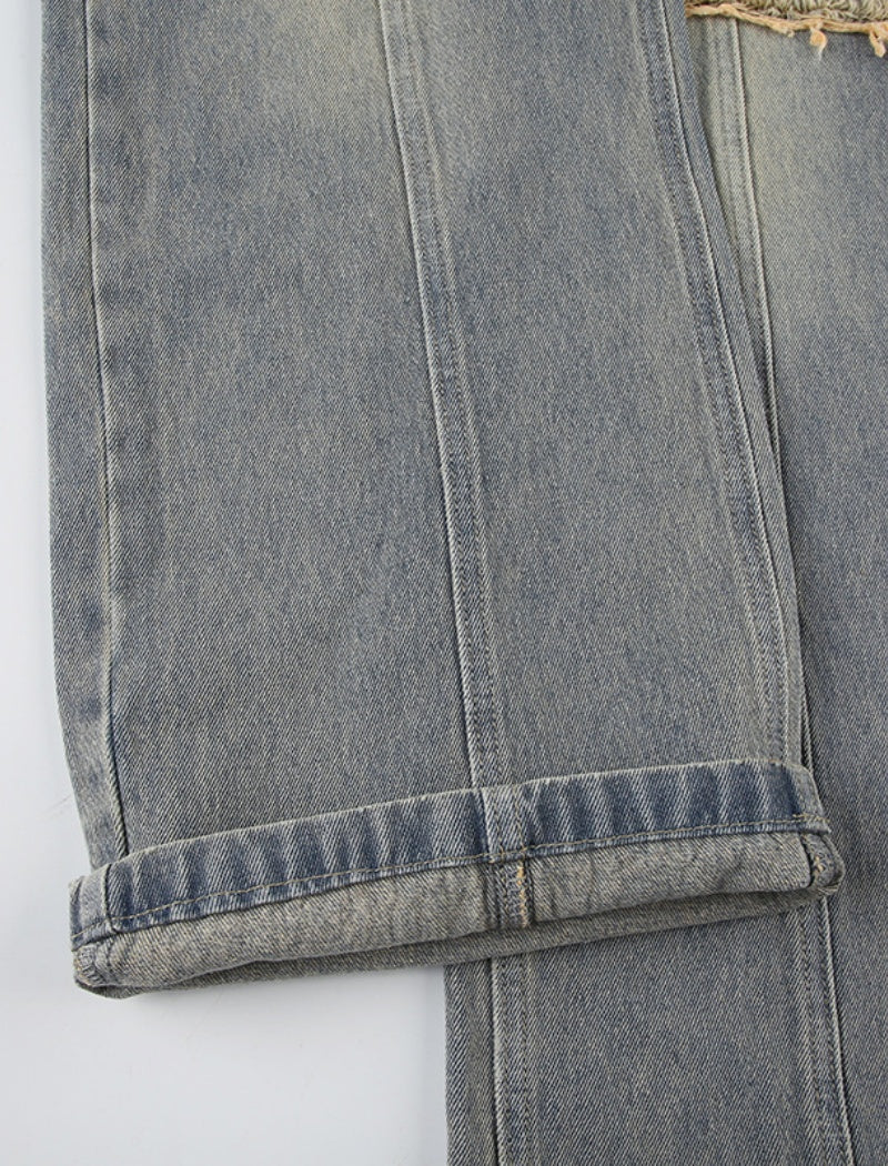 Wide-Leg Vintage Denim Jeans