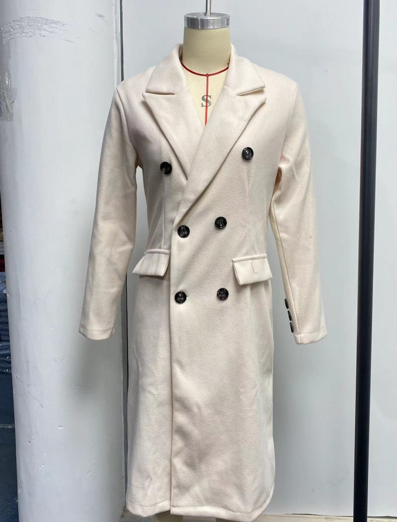 Double-Breasted Tailored Long Coat