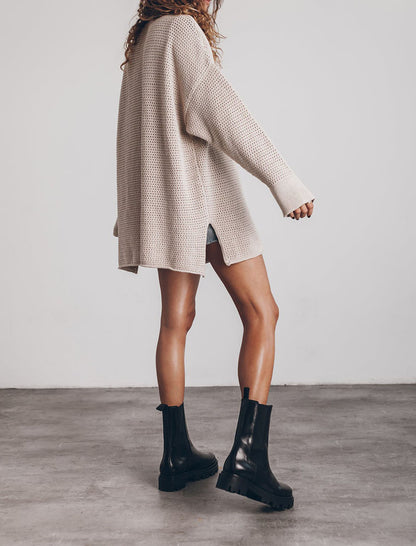 Oversized Knit Tunic Sweater