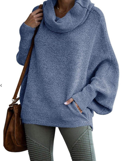 Oversized Cowl Neck Knit Sweater