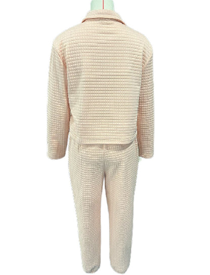 Waffle Textured Two-Piece Jogger Set