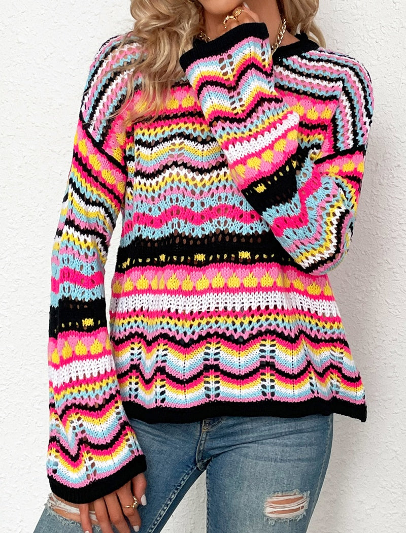 Vibrant Multicolor Striped Sweater