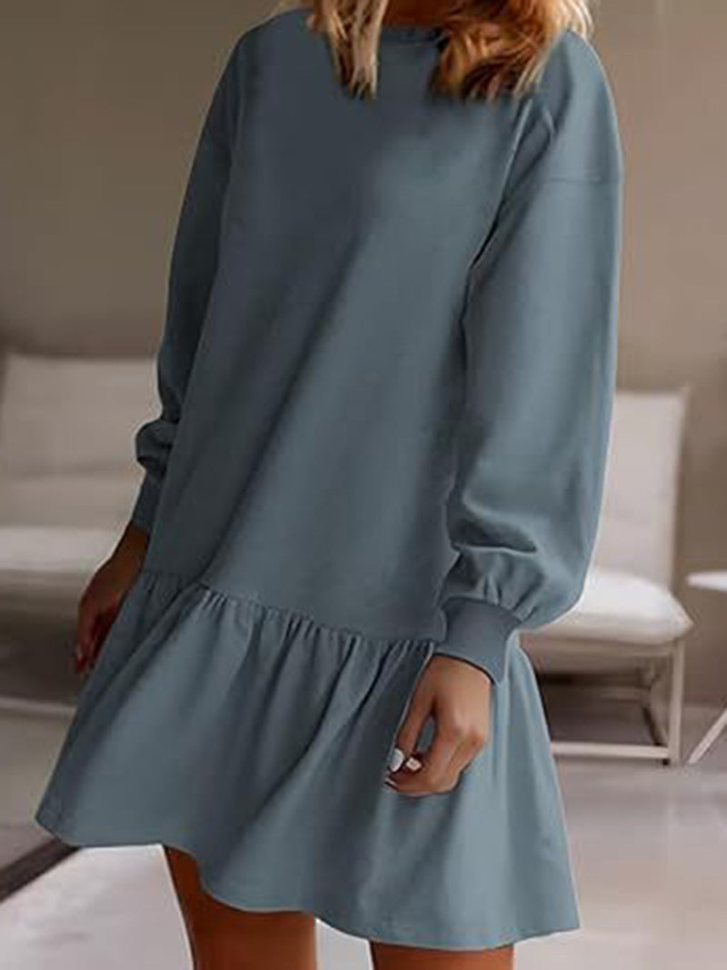 Tiered Long-Sleeve Mini Dress