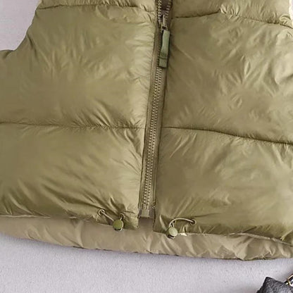 Sleeveless Padded Zip-Up Vest