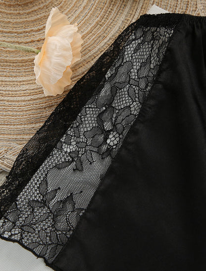Lace-Trim Satin Cami and Shorts Sleep Set
