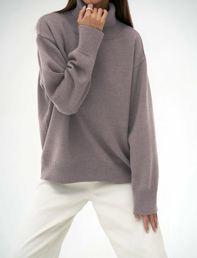 Oversized Turtleneck Sweater with Relaxed Fit