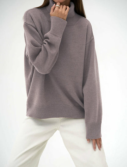 Oversized Turtleneck Sweater with Relaxed Fit