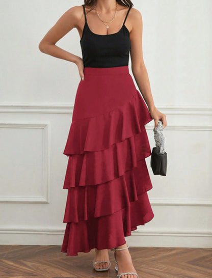 Tiered Ruffle Maxi Skirt