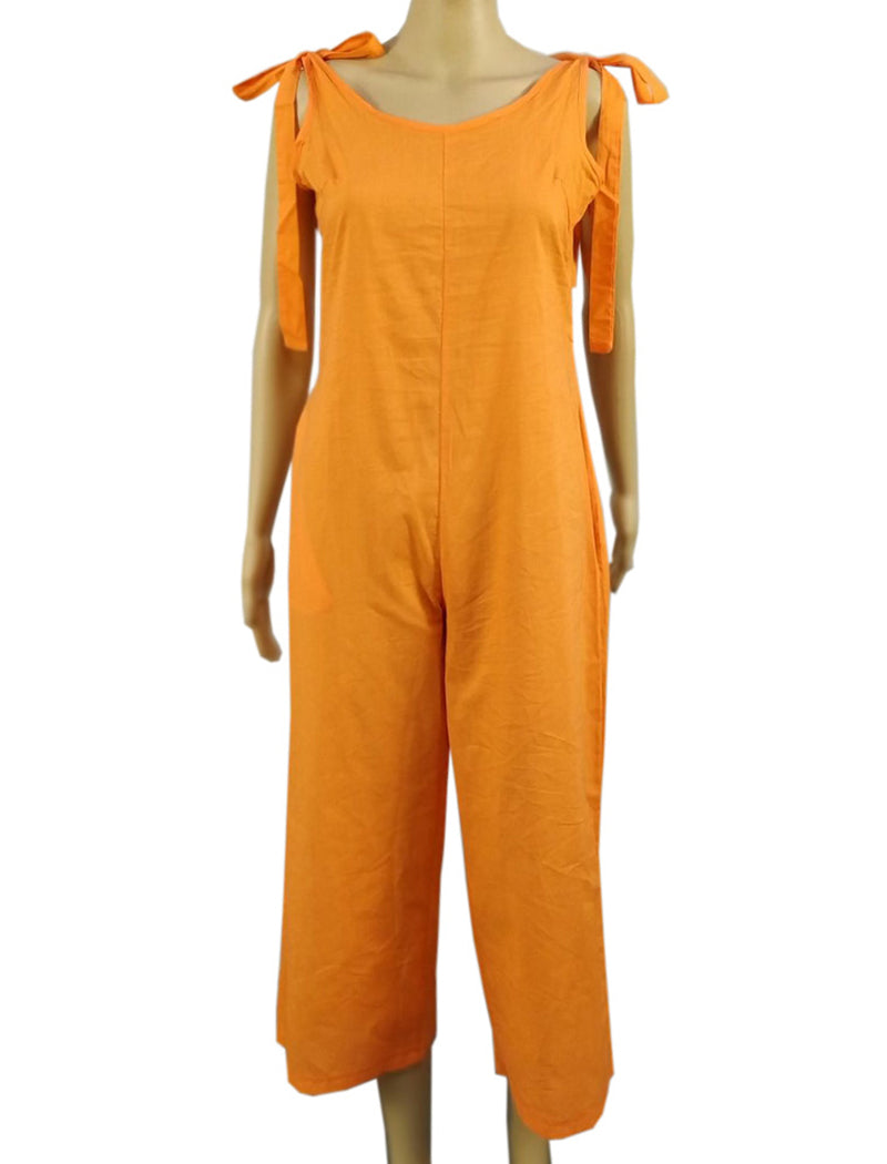 Tie-Strap Wide-Leg Jumpsuit