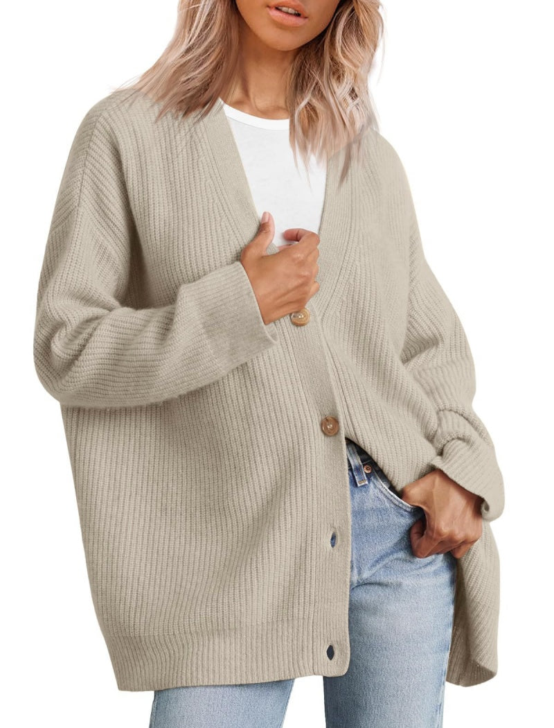 Oversized Button-Front Cardigan