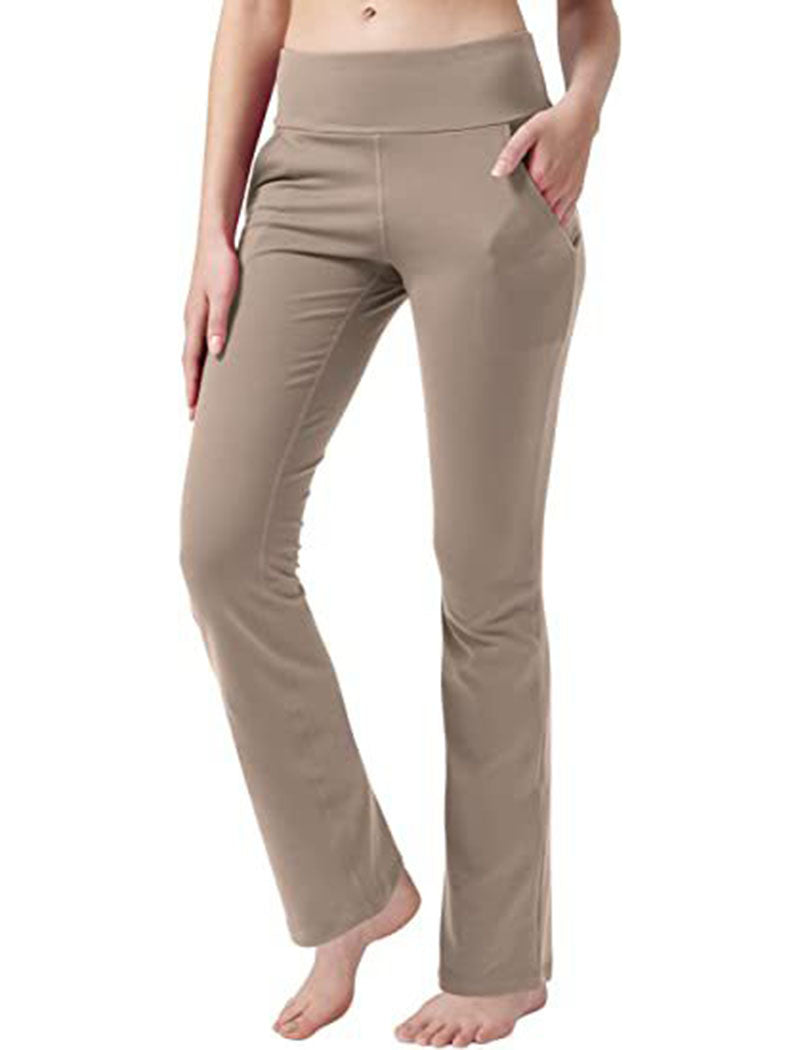 High-Waisted Pockets Flared Yoga Pants