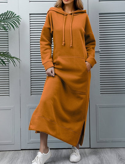 Casual Hoodie Long Dress