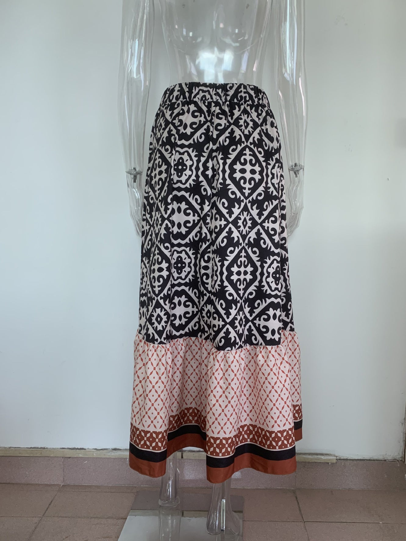 Bohemian Print Maxi Skirt