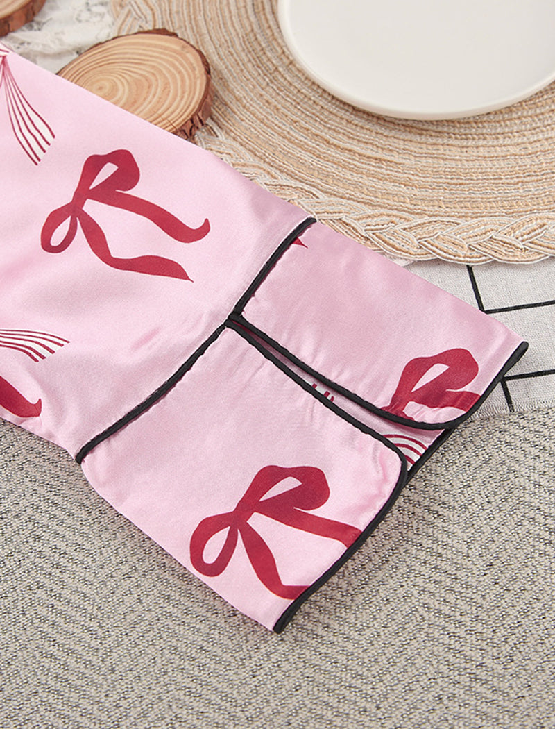 Long Sleeve Bow-Print Pajama Set
