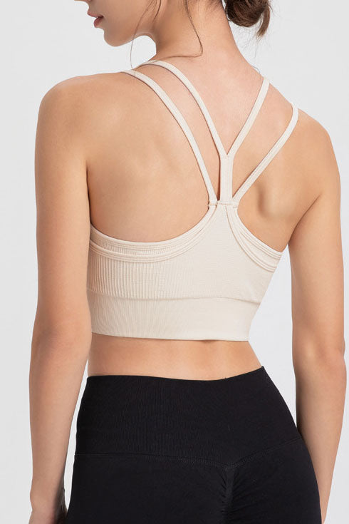 Strappy Ribbed Sports Bra