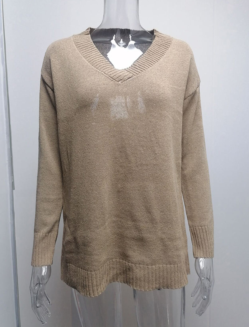 V-Neck Knit Sweater