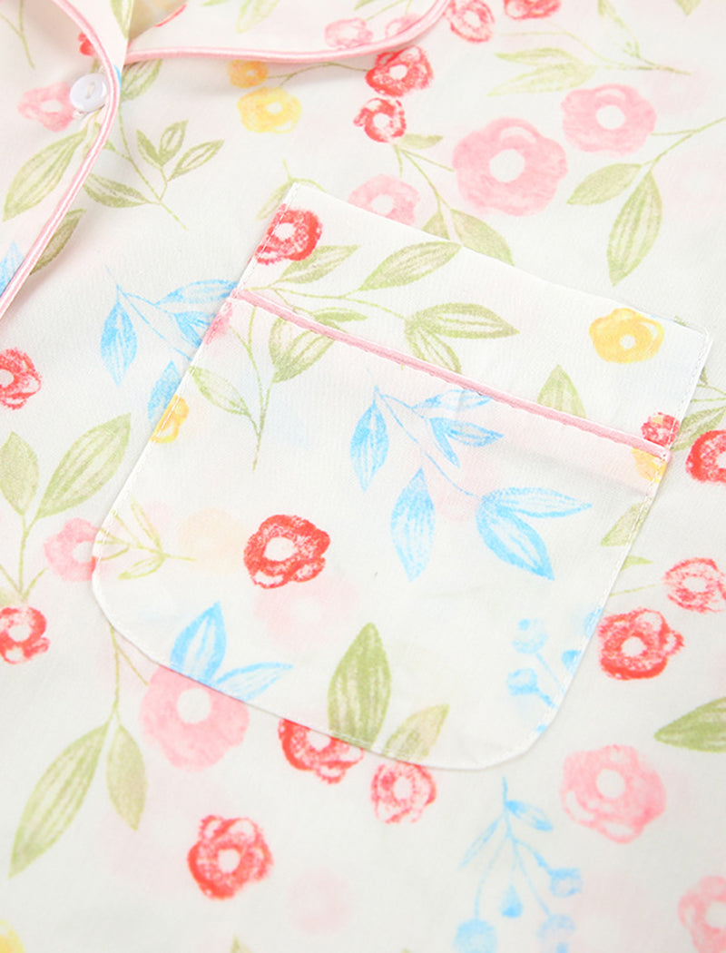 Floral Print Long Pajama Set
