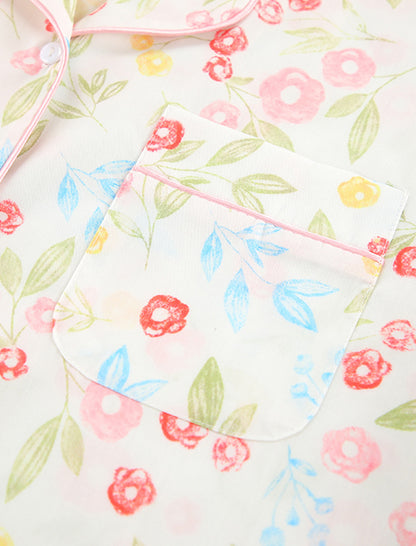 Floral Print Long Pajama Set