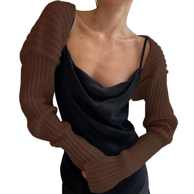 Ribbed Knit Arm Warmer Bolero
