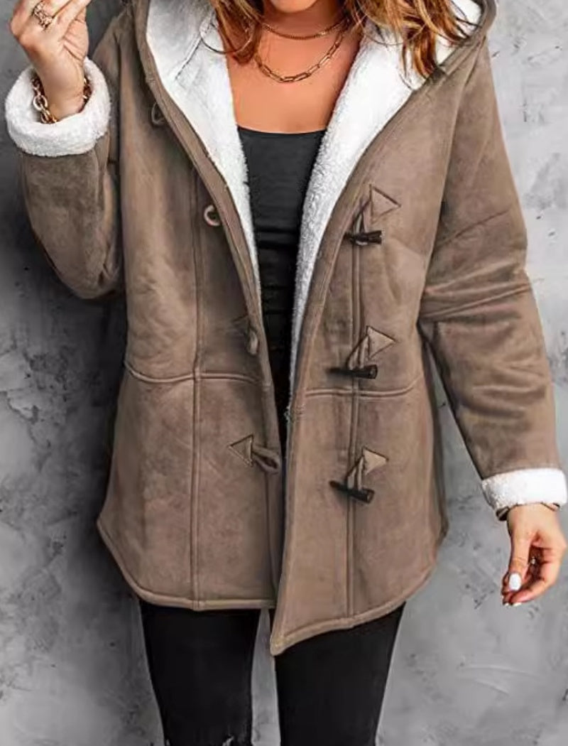 Sherpa-Lined Toggle Closure Coat