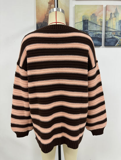 Stripe Crew-neck Pullover Sweater