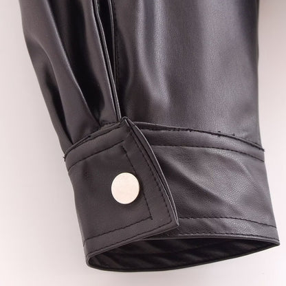 Relaxed Fit Faux Leather Jacket