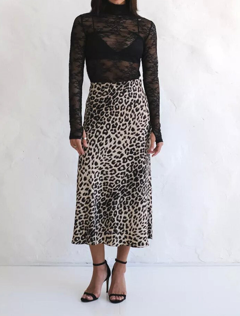 Leopard Print Maxi Skirt