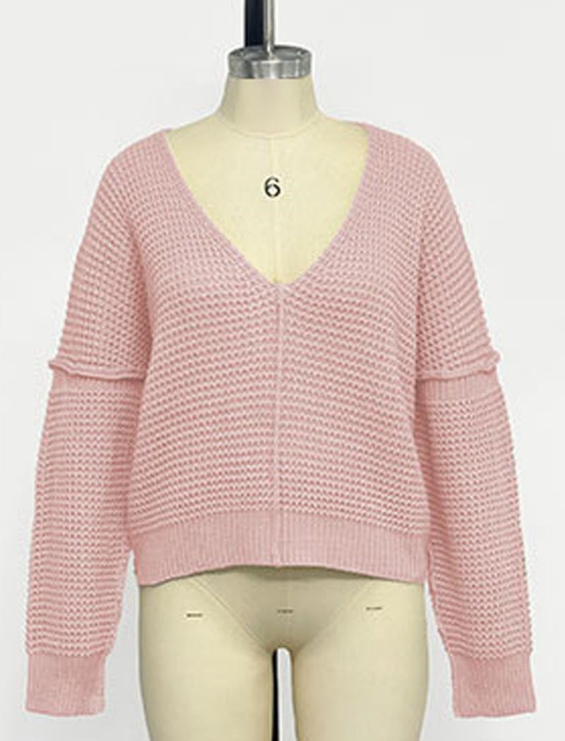 V-Neck Loose Fit Knit Sweater