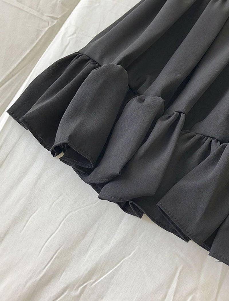 Elastic Waist Patchwork Skirt