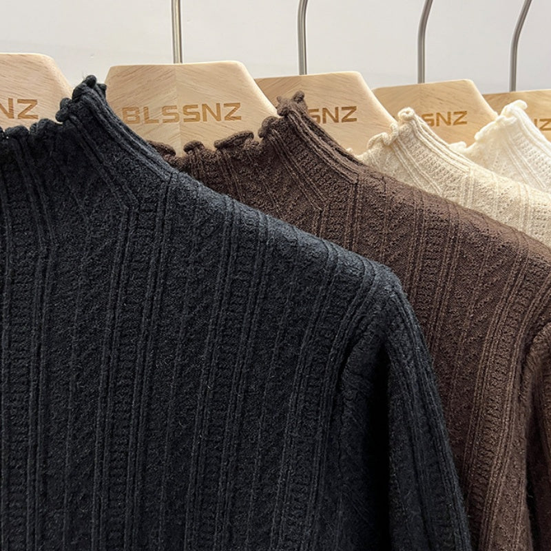 Ribbed High-Neck Sweater