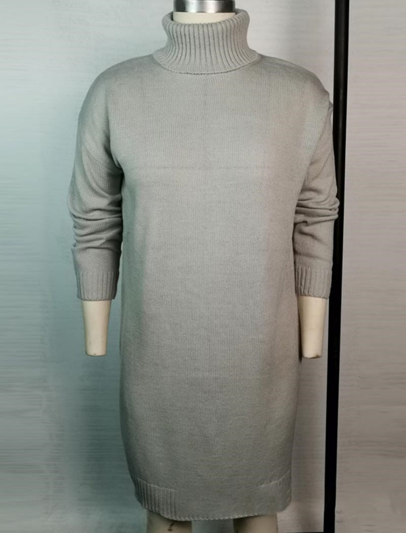 High-Neck Knit Sweater