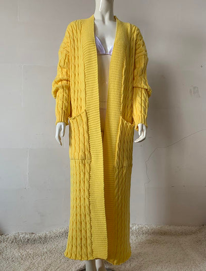 Cable Knit Long Cardigan