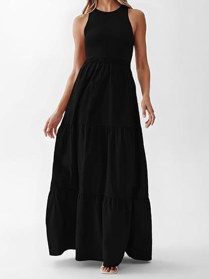 Tiered Sleeveless Maxi Dress