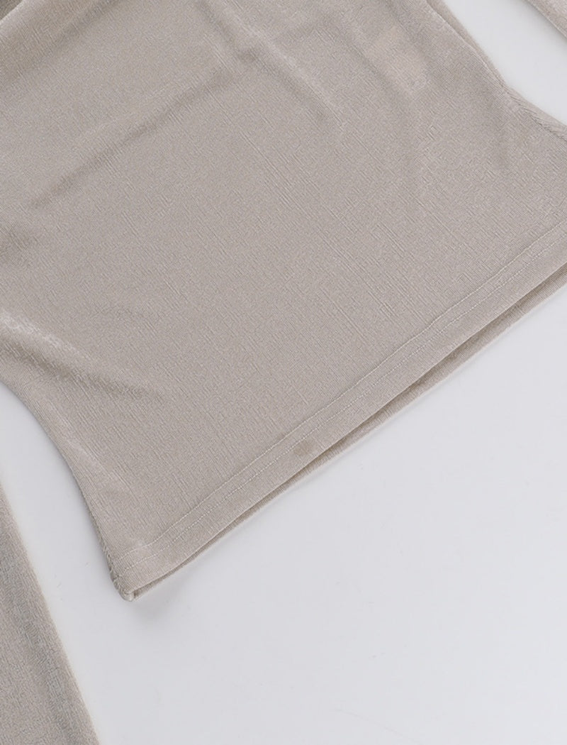 Ruched Off-Shoulder Long Sleeve Top