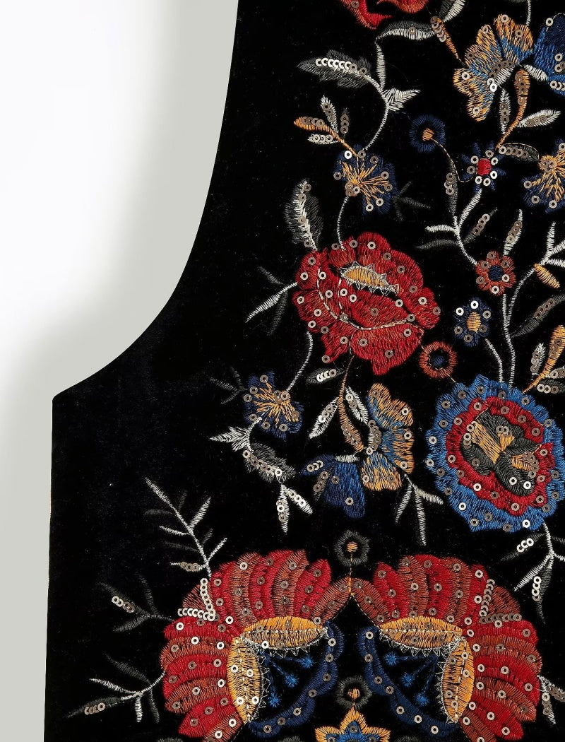 Floral Velvet Vest