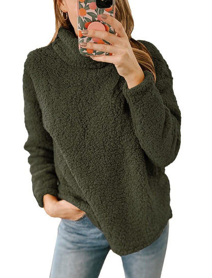 Cozy High-Neck Teddy Top